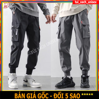 ❤️ MẪU MỚI ❤️ Quần jogger túi hộp nam phối khóa ZIP túi vải kaki co giãn MÀU ĐEN CÓ ẢNH THẬT