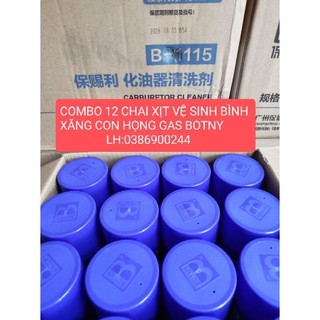 Combo 12 chai xịt vệ sinh bình xăng con họng gas botny
