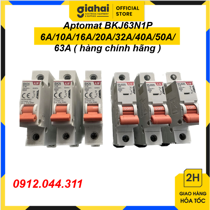 Aptomat LS BKJ63N1P 6A/10A/16A/20A/32A/40A/50A/63A ( hàng chính hãng ) TBD225