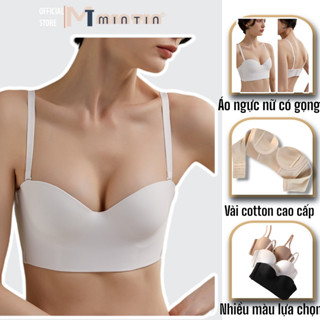  Áo Ngực Nữ Có Gọng Trơn Quây Có Dây Tháo Rời Chất Liệu cotton- Áo Bra Corset Loại Trơn Cổ Điển  MinTin  