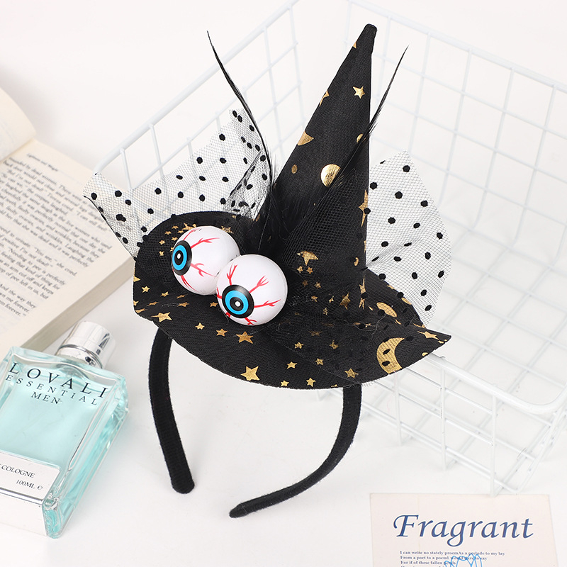 Băng đô/ Bờm cài tóc hình chiếc mũ đính sao lấp lánh, Bờm hoá trang cho người lớn và trẻ em