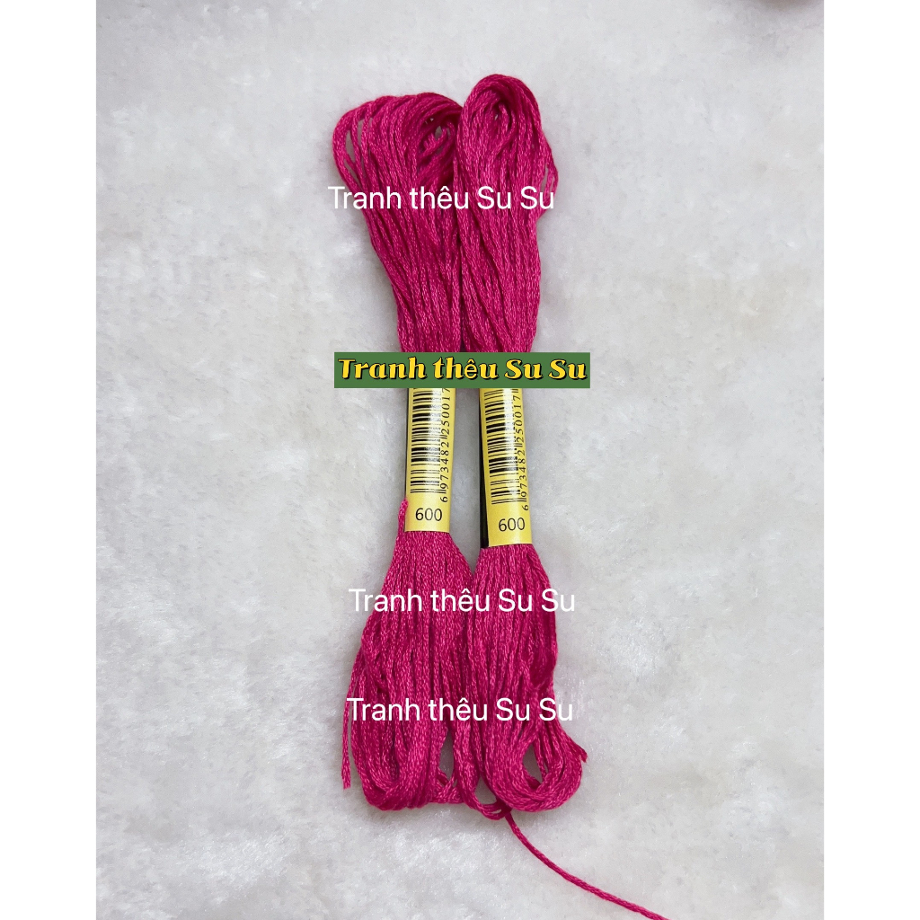 Chỉ thêu cotton, mã theo bảng màu DMC, mã chỉ từ 600 đến 699
