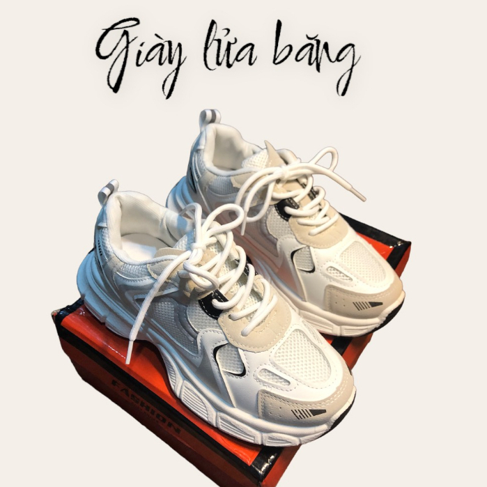 Giày thể thao nữ đế cao phối lưới cá tính amada 3830