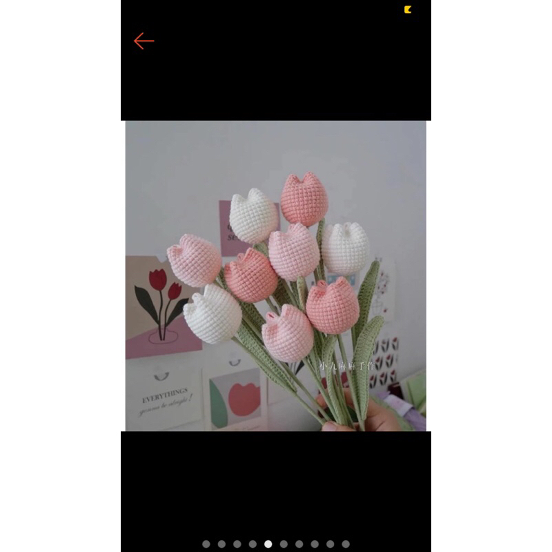 Hoa Tulip Tròn bằng len nhiều màu của Mèo HandMade💞