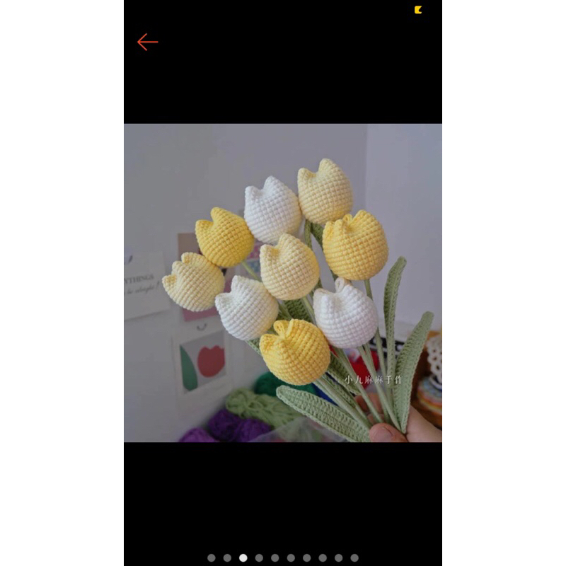 Hoa Tulip Tròn bằng len nhiều màu của Mèo HandMade💞
