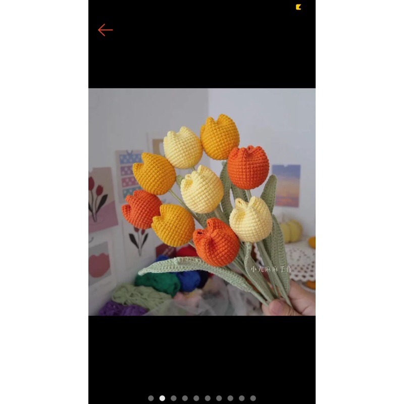 Hoa Tulip Tròn bằng len nhiều màu của Mèo HandMade💞