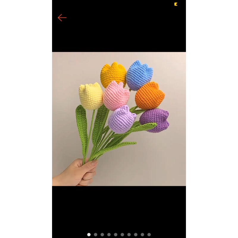 Hoa Tulip Tròn bằng len nhiều màu của Mèo HandMade💞