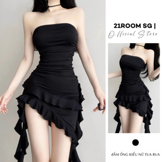 [Loại1] D79 Đầm Body Nữ Cúp Ngực 21ROOM Tua Rua Sexy Quyến Rũ Thời Trang Nữ