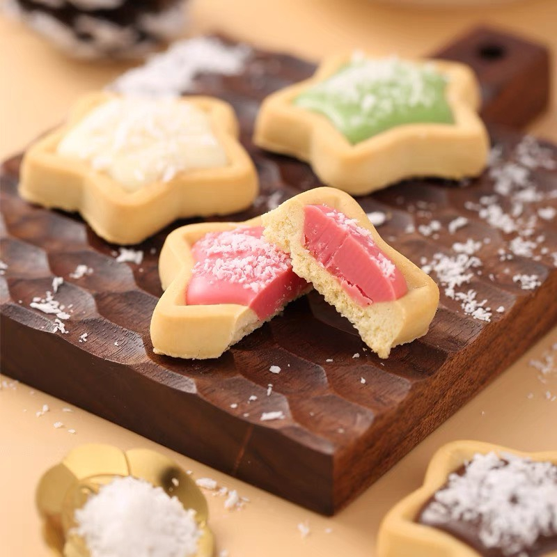 Combo 1000g Bánh quy kẹp kem Denqu Chundun Vị matcha, socola, dâu tây, sữa thơm ngon ăn vặt đã nghiền