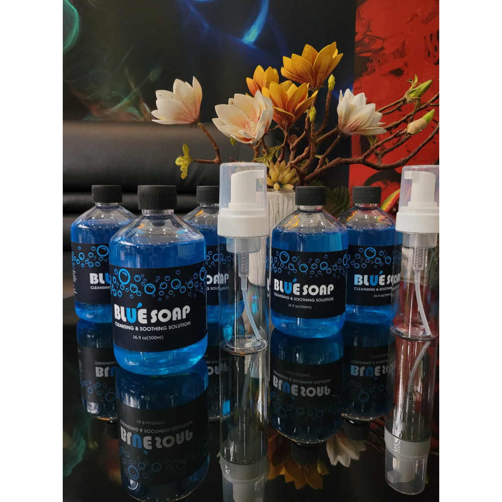 Nước lau vệ sinh hình xăm Blue Soap 500ml nước rửa hình xăm
