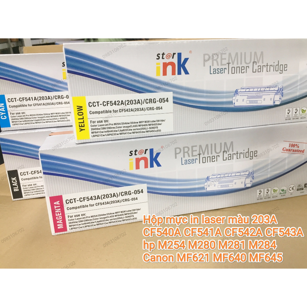 Cartridge hộp mực in laser màu CRG 054 054 CF501A CF401A hp M254 M280 M281 M284 Canon MF621 MF631 MF