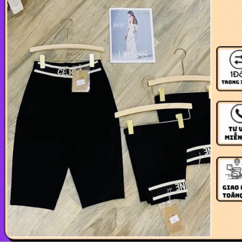 Quần short ngố nữ lưng thun cạp cao chất vải Umi hàn co giãn