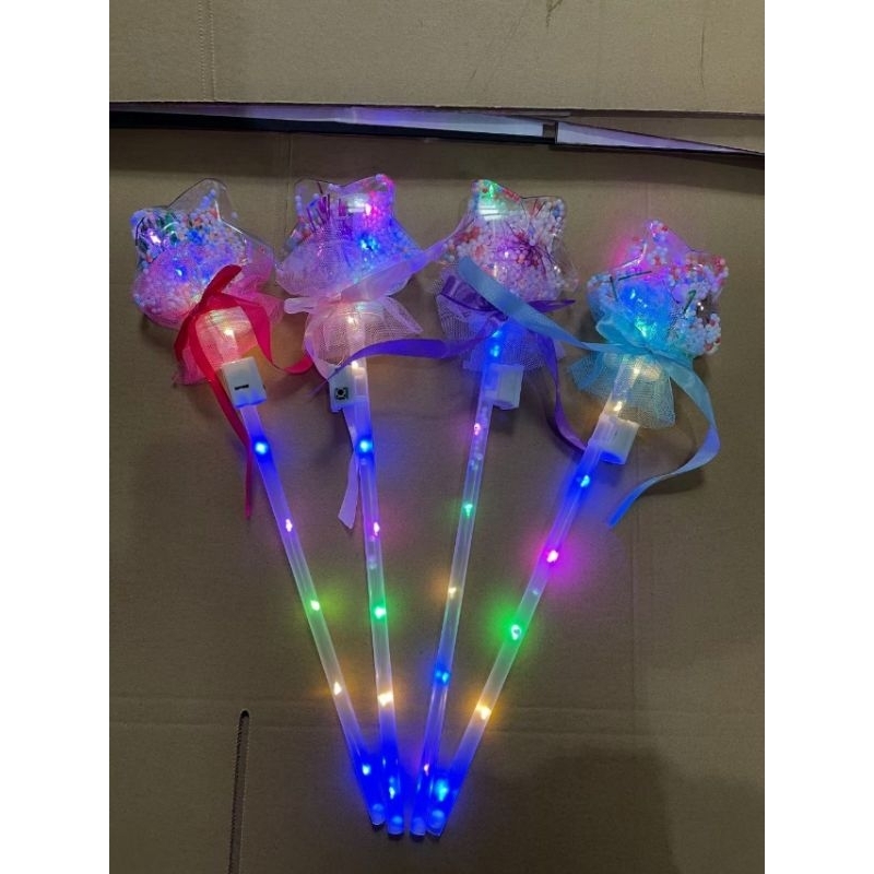 Gậy phát sáng tròn, tim, sao với 3 chế độ đèn nhấp nháy cho bé vui  chơi mùa lễ hội