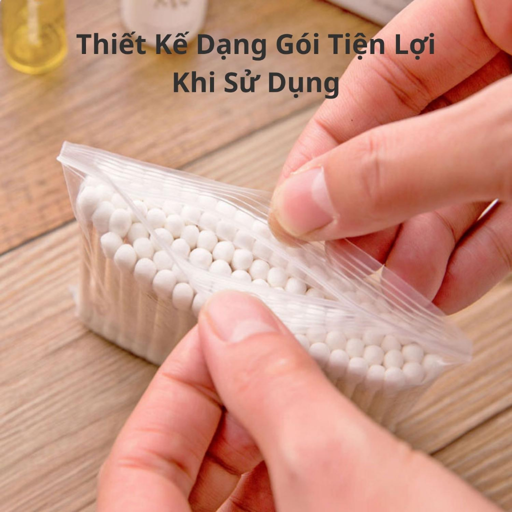 Bông Tăm Ngoáy Tai Thân Gỗ Hộp 100 Cây Chính Hãng, Bông Tăm Ngoáy Tai Thân Thiện Môi Trường An Toàn Tiện Lợi