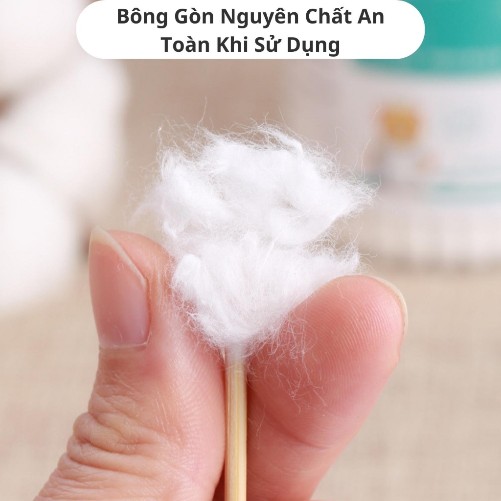 Bông Tăm Ngoáy Tai Thân Gỗ Hộp 100 Cây Chính Hãng, Bông Tăm Ngoáy Tai Thân Thiện Môi Trường An Toàn Tiện Lợi