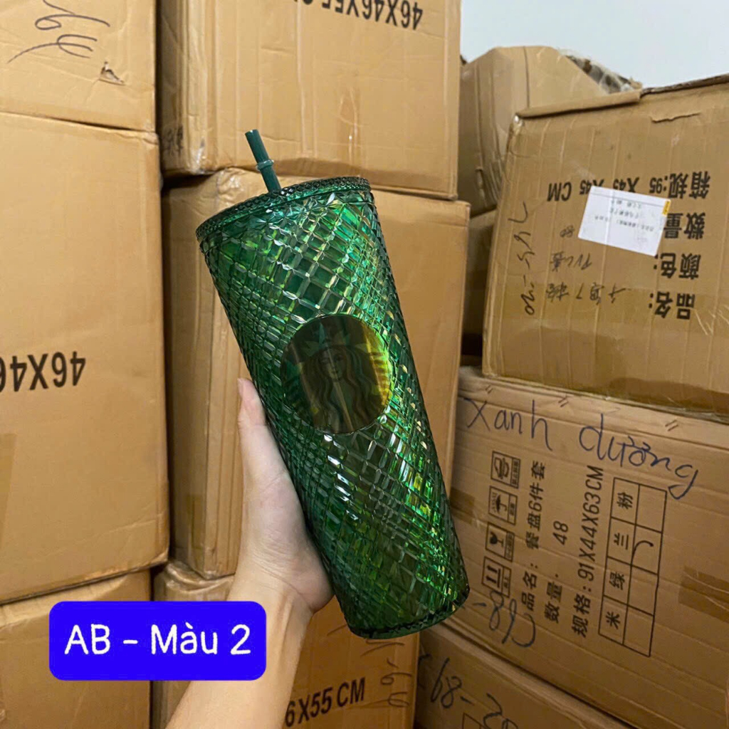NXT Cốc Giữ Nhiệt 800ML Kim Cương 3 Lớp Chất Liệu PP Cao Cấp Cách Nhiệt 2-3 Giờ Tặng Kèm Ống Hút Và LoGo StarBuck