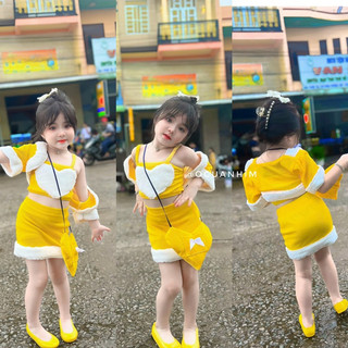 Set váy co giãn điệu đà cho bé