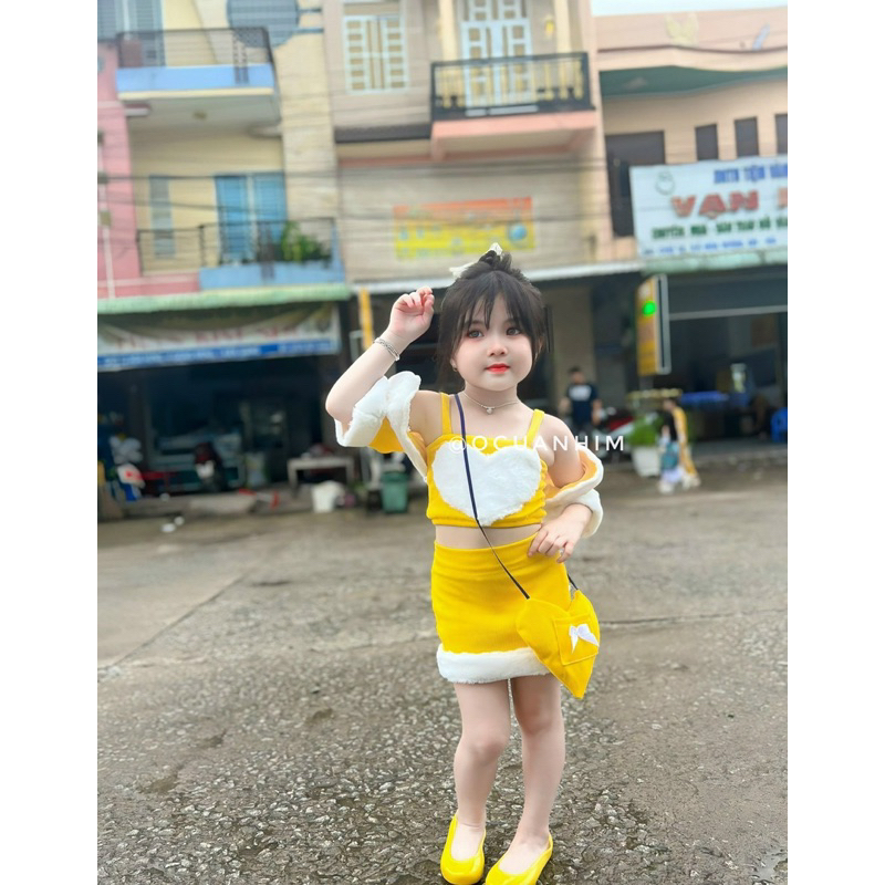 Set váy co giãn điệu đà cho bé