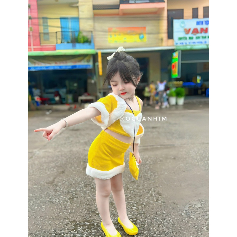 Set váy co giãn điệu đà cho bé