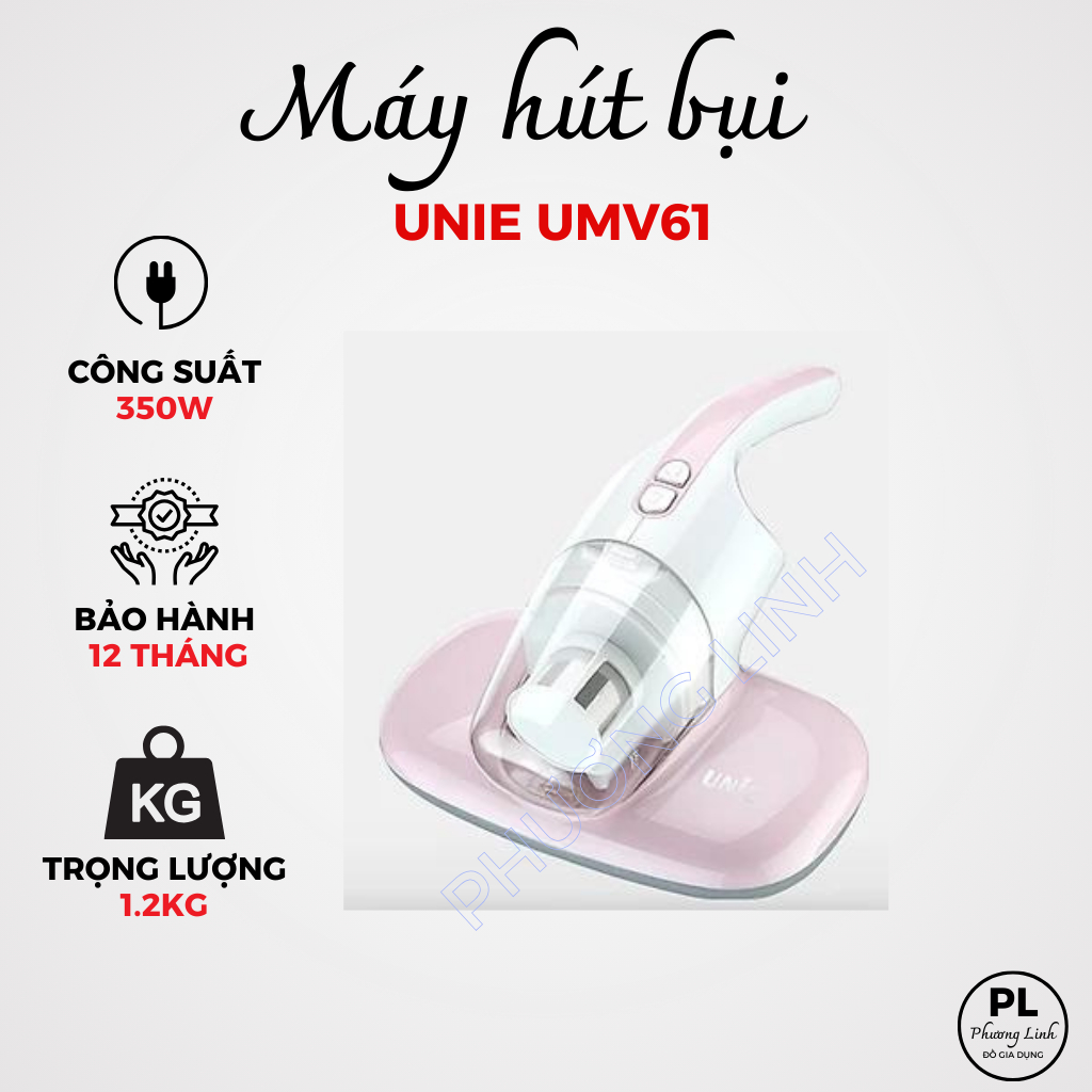 Máy Hút Bụi Chăn Đệm, Sofa, Giường UNIE UMV62 - Công Suất 350W -  Hàng Chính Hãng Bảo hành 12 Tháng