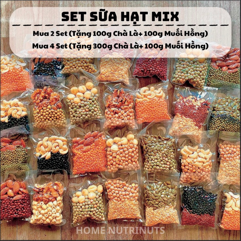 Set Sữa Hạt 7 ngày 700g, Mix sẵn mỗi ngày 1 vị khác nhau, thơm ngon, tốt cho mẹ và bé
