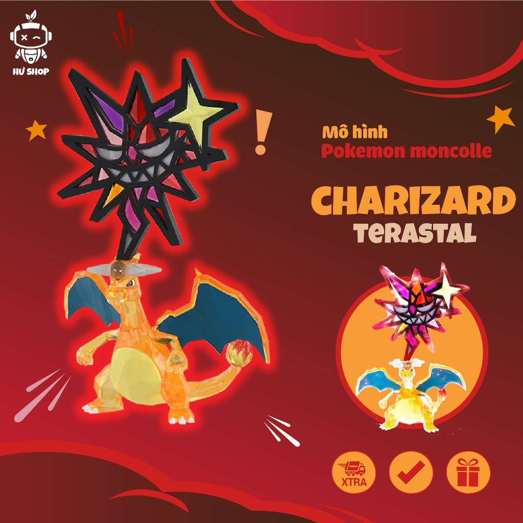 Mô hình sưu tập Pokemon moncolle takara tomy - Charizard Dark Terastal