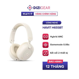 Tai Nghe Headphone Bluetooth HAVIT H655BT, BT 5.3, Chống Ồn Chủ Động ANC, Gamemode 60ms, Nghe Đến 65H - Hàng Chính Hãng