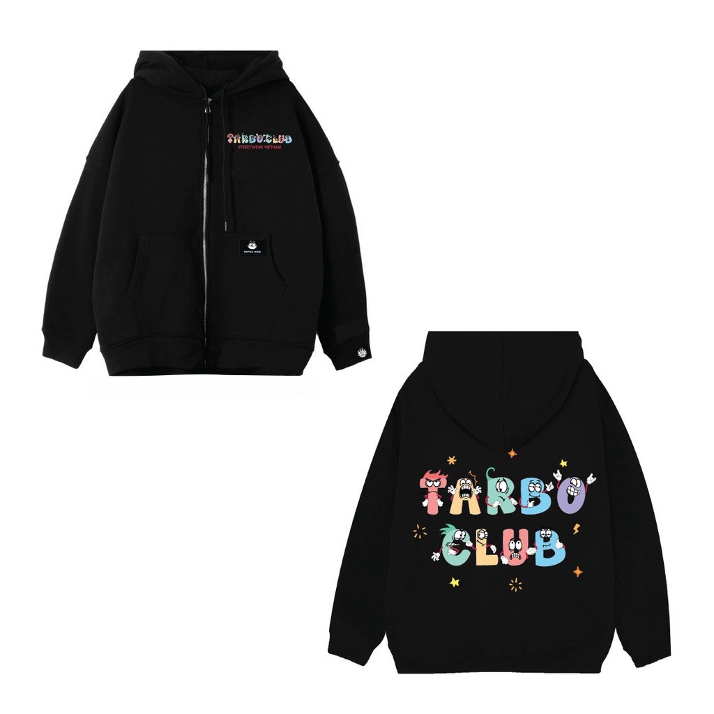 Áo Khoác TARBO.CLUB, Áo Hoodie Unisex Mũ Trùm 2 Lớp Chất Vải Nỉ Cotton