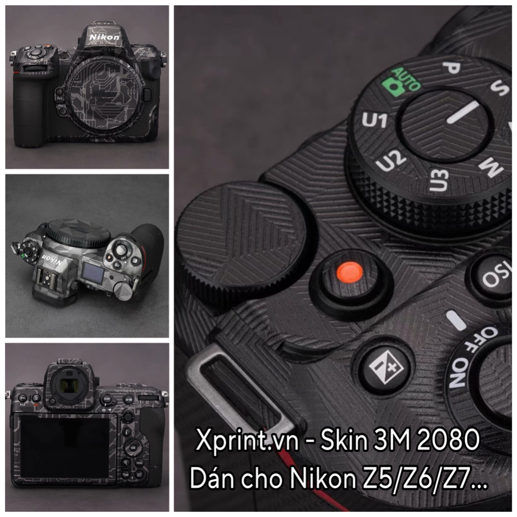 Miếng dán, Skin 3M vân nổi cho máy ảnh Nikon Z5/ Z6/ Z7/ Z8/ Z9, có mẫu cho tất cả các dòng máy ảnh Nikon Z...