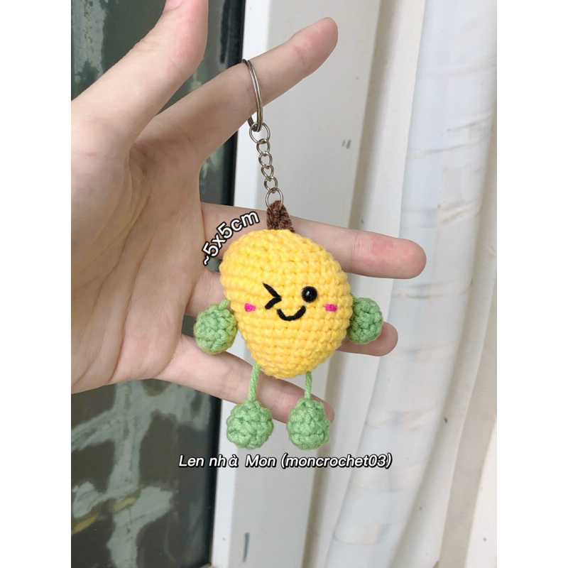 Móc khoá len QUẢ XOÀI tay chân cute