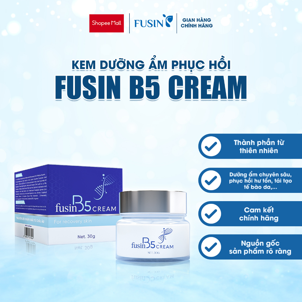 Kem dưỡng ẩm, làm dịu da FUSIN B5 CREAM giúp phục hồi hư tổn giúp da mềm mịn