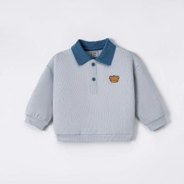 Bộ Nous quần áo dài màu xanh có hình thêu trang trí cho bé 6M/9M/12M/18M