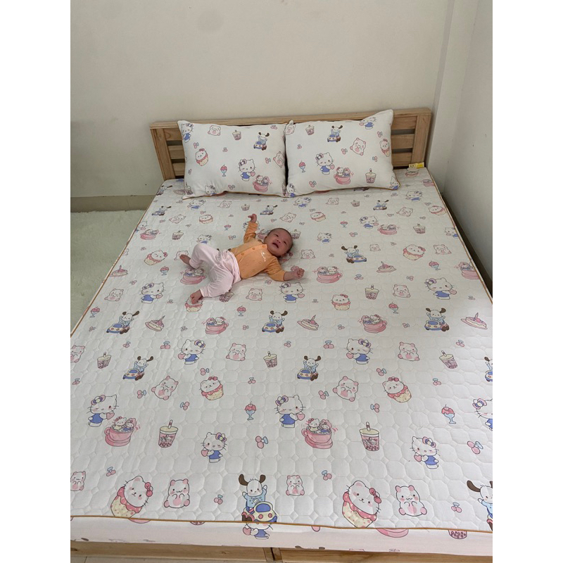 Bộ ga gối Đũi, Set  3 món ga gối đũi trần bông  nhập khẩu đủ kích thước
