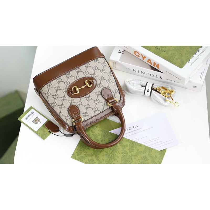 Túi nữ đẹp thời trang G.C Hor sz20cm màu da GG đặc trưng mix viền nâu xịn như a.u full box