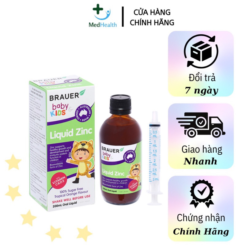 Siro BRAUER ZinC - Kẽm Hỗ trợ Biếng ăn cho trẻ từ 1 tuổi