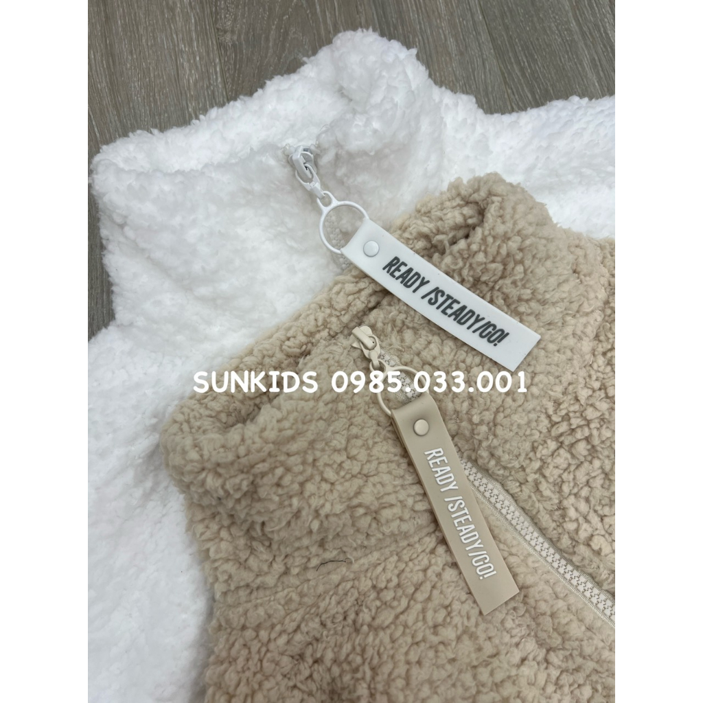 Áo khoác lông xuất xịn khóa phối dây cao su