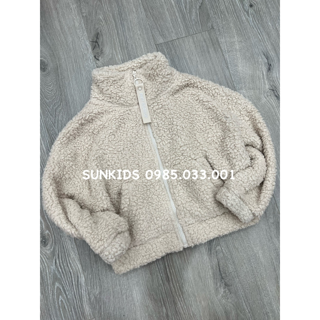 Áo khoác lông xuất xịn khóa phối dây cao su