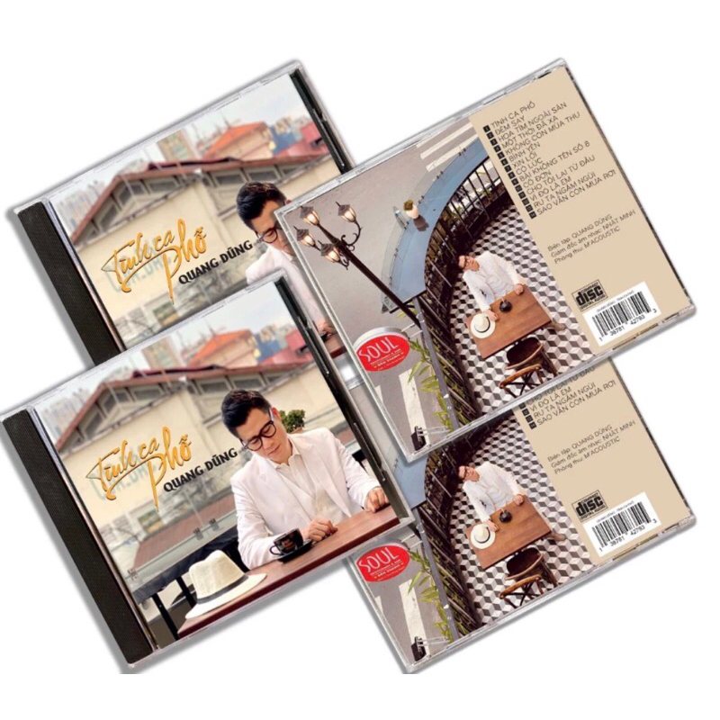- Đĩa CD F1 -Quang Dũng -Tình ca phố gồm 14 ca khúc được hoà âm theo lối acoustic-Đĩa Phôi đúc lòng trắng chất lượng cao