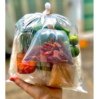 Combo tiết kiệm bánh tráng phơi sương rìa bò sate :gồm 500g rìa phơi sương +bịch khô bò +sốt sate + bịch muối nhuyễn