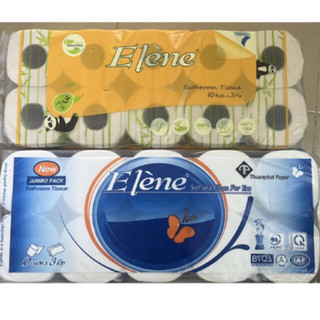 Giấy vệ sinh ELENE than tre tự nhiên không tẩy trắng cao cấp lốc 10 cuộn