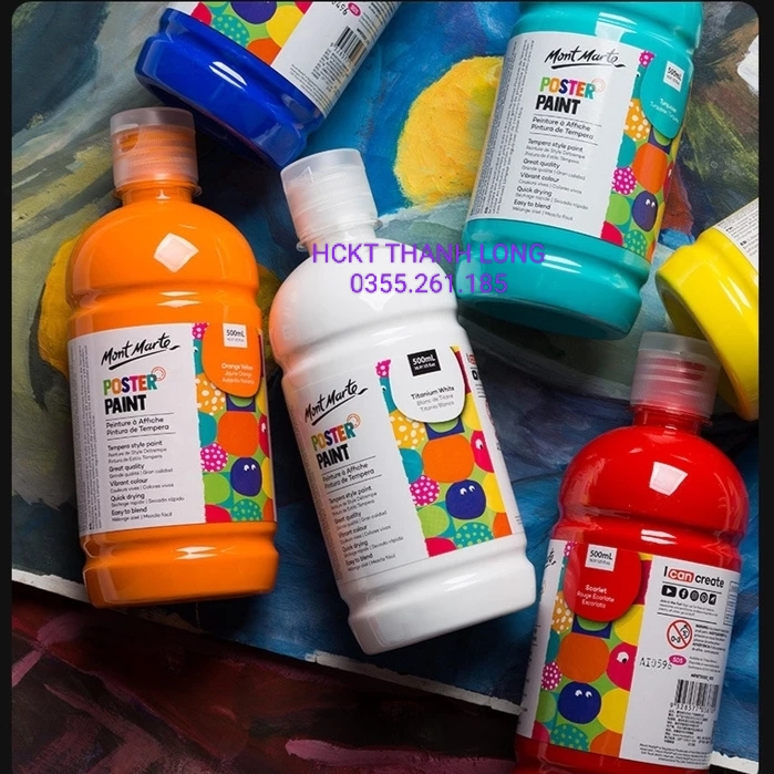 HCKT  - Màu Poster Paint MONT MARTE chai 500ml full màu