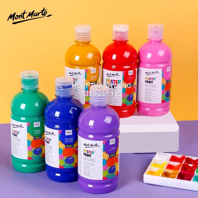 HCKT  - Màu Poster Paint MONT MARTE chai 500ml full màu