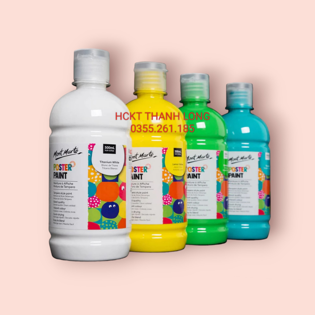 HCKT  - Màu Poster Paint MONT MARTE chai 500ml full màu