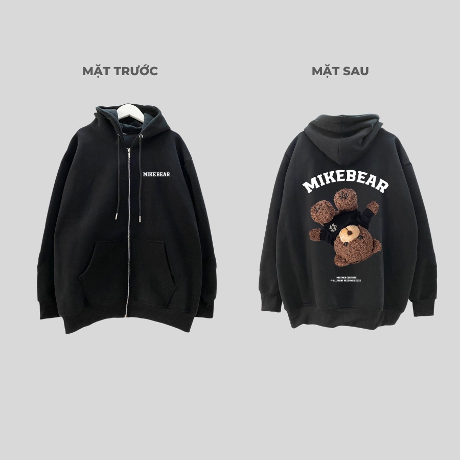 Áo Hoodie MikeBear chất liệu nỉ bông siêu ấm, Áo Hoodie Unisex Nam Nữ