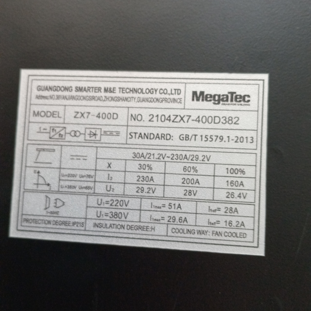 Máy hàn que MegaTec - ZX7-400D  máy hàn điện tử chính hãng bảo hành 2 năm