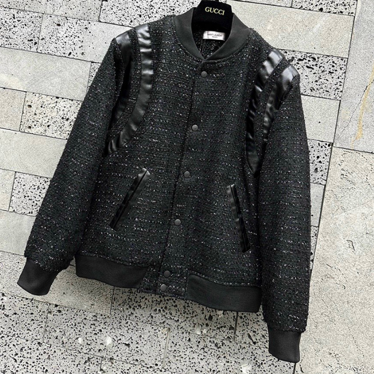 Áo Bomber Dạ Phói Kim Tuyến Mix Da Cực Chất - Áo Bomber Siêu Cấp 2023 Nam Nữ