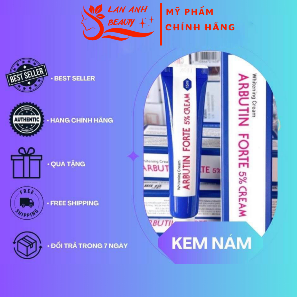 Kem trắng da nồng độ cao Arbutin Forte 5% Cream 15 ml Bảo Hành 12 Tháng