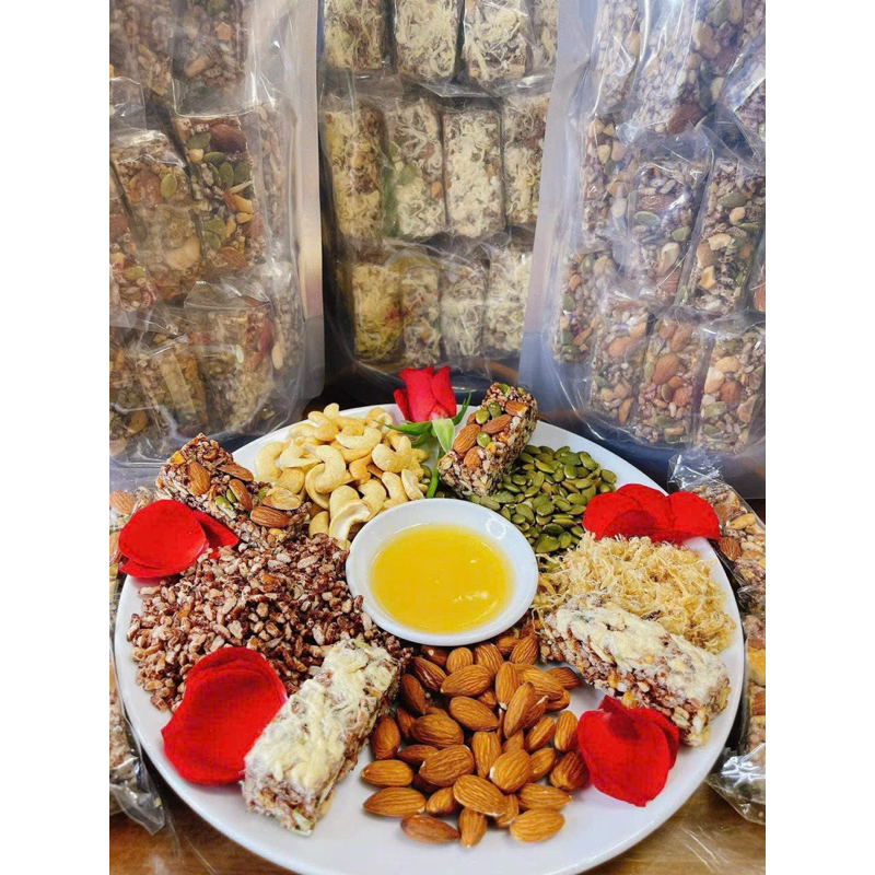 Thanh Gạo Lứt Chà Bông Mix Hạt Ăn Kiêng 500Gr Như Hình