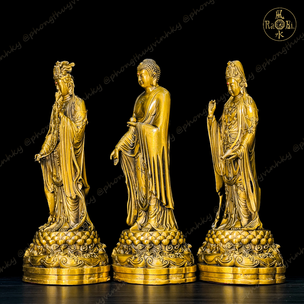Bộ Tôn Tượng Tây Phương Tam Thánh - Tượng Đồng Thờ Cúng Cao Cấp