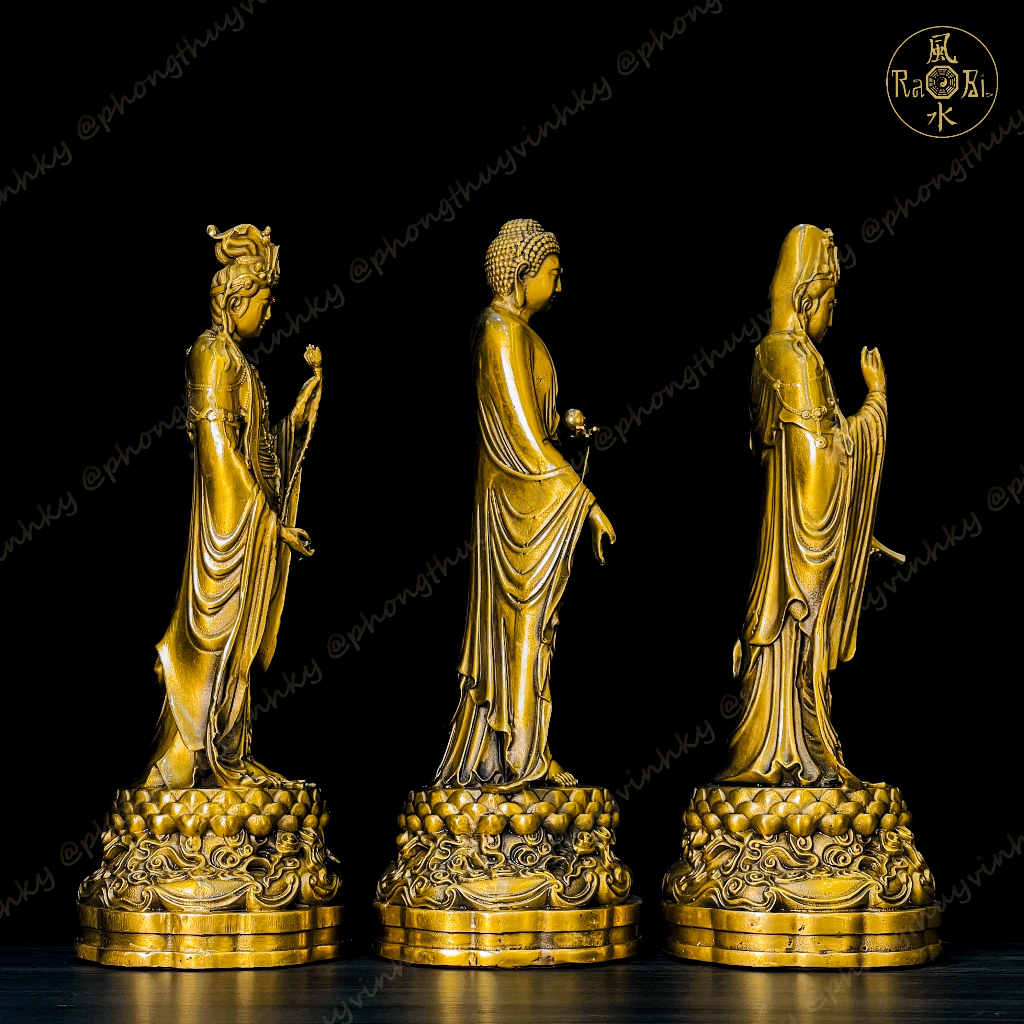 Bộ Tôn Tượng Tây Phương Tam Thánh - Tượng Đồng Thờ Cúng Cao Cấp